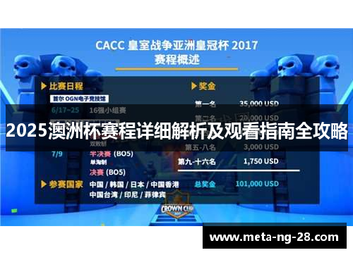 2025澳洲杯赛程详细解析及观看指南全攻略